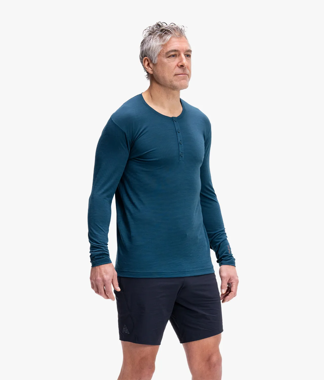 7mesh Desperado Merino Henley långärmad tröja deep sea