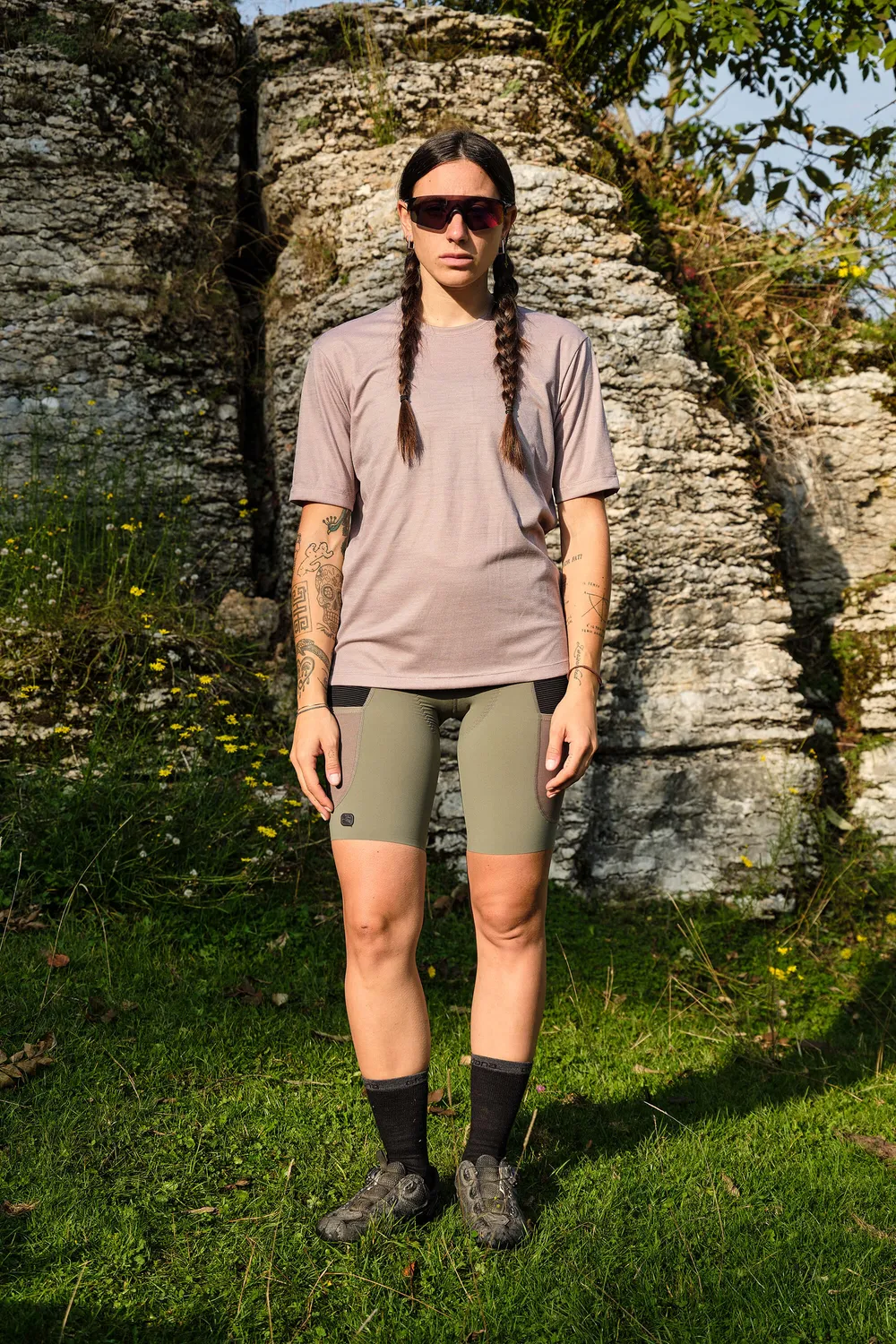 Giordana Beyond Gravel Wool Tee cykeltröja Moonrock ull