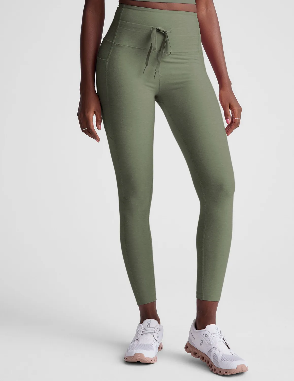 Beyond Yoga Spacedye Go Pocket Midi tights grågrön fickor