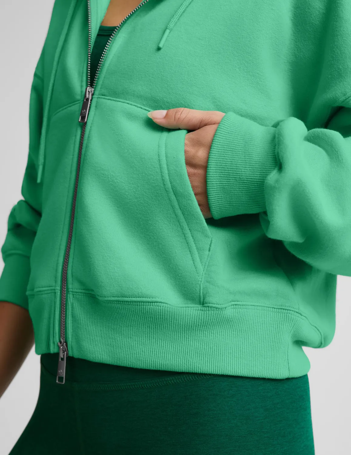 Beyond Yoga LuxeFleece 2.0 Full-Zip Hoodie jade pool relaxed