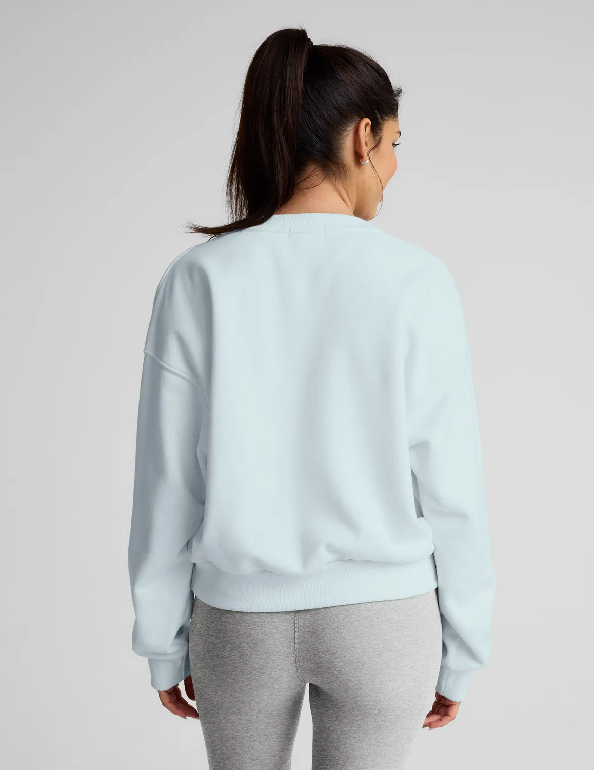 Beyond Yoga LuxeFleece Crewneck Sweatshirt tröja ljusblå lös