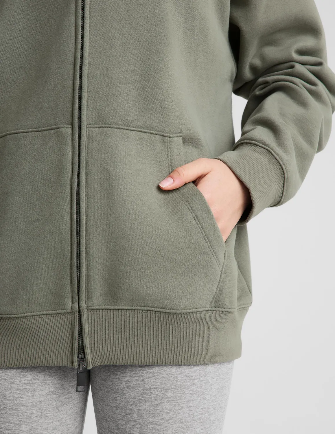 Beyond Yoga LuxeFleece Full Zip hoodie dusk basil fleece