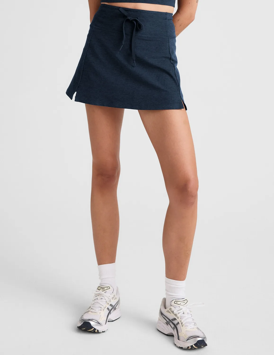 Beyond Yoga Spacedye Go Pocket Skirt skort Nocturnal Navy med fickor