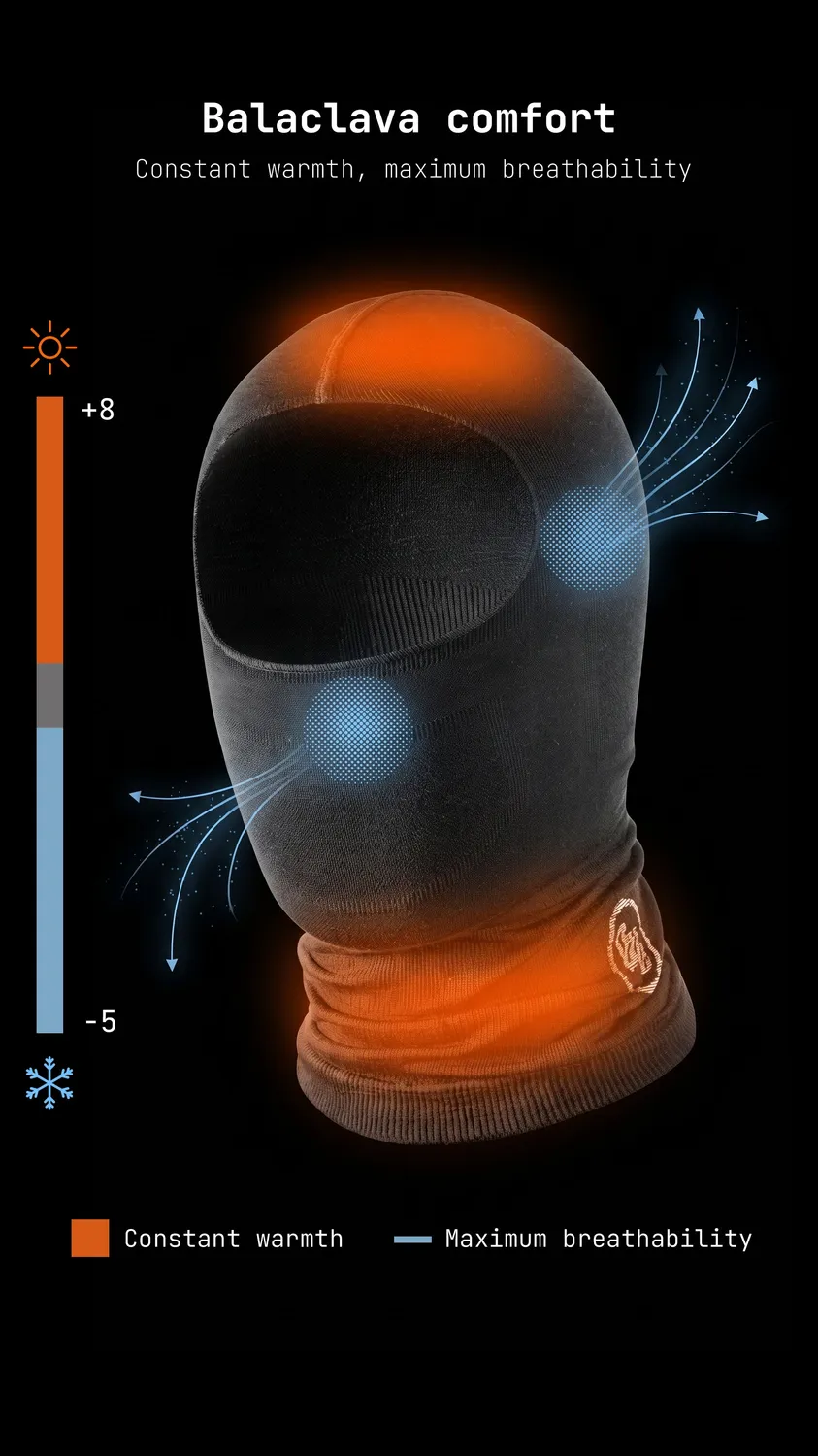 MB Wear Comfort balaclava svart ull