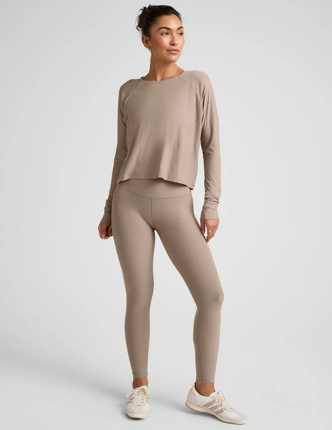 Beyond Yoga Featherweight Daydreamer Pullover Birch Heather tunn