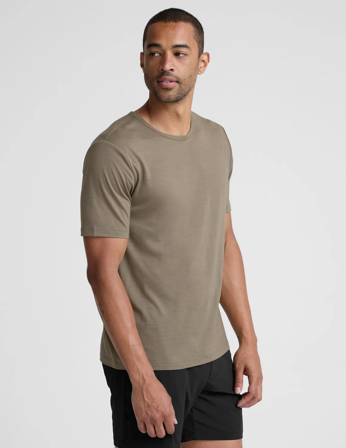 Beyond Yoga Merino Wool Crew t-shirt Mushroom andas