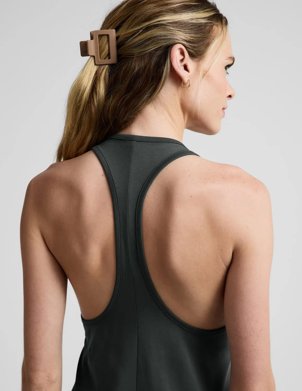 Beyond Yoga A Cut Above Racerback Maxi Dress slate green