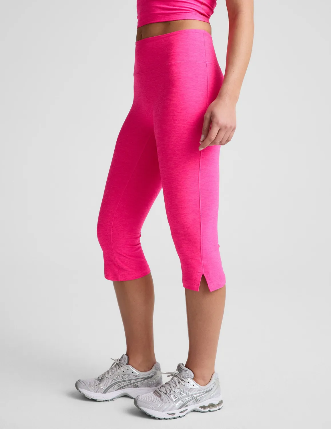 Beyond Yoga Spacedye Mid-Rise Slit Pedal Pusher leggings Pink Glow rosa