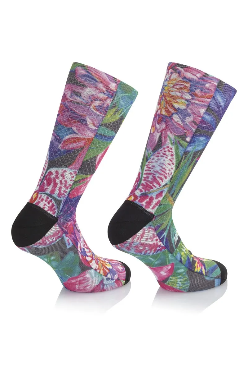 MB Wear Fun Tropical Flowers cykelstrumpor mönstrad