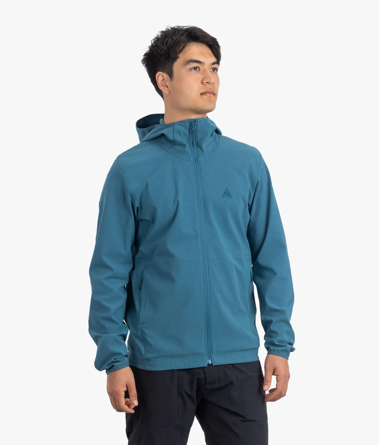 7MESH Spruce Hoody huvtröja Lake Blue vindskyddande