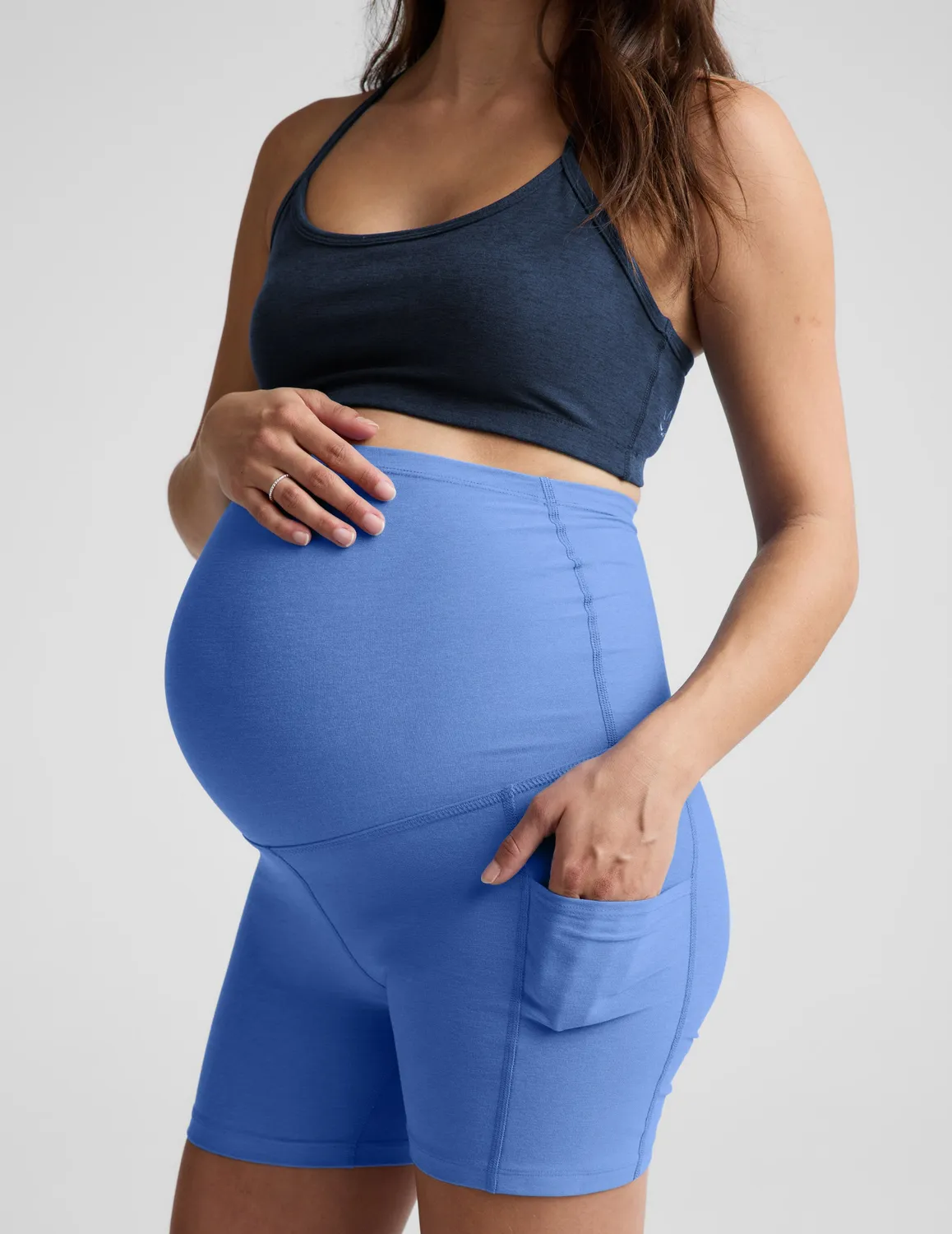 Beyond Yoga Spacedye Keep Pace 5" shorts gravid blå