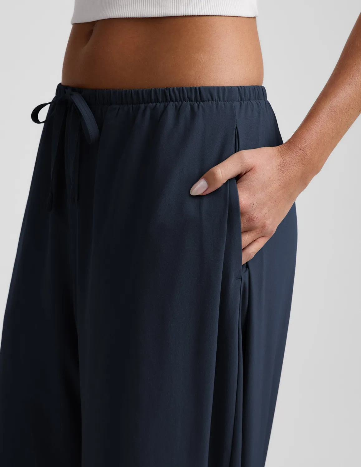 Beyond Yoga Solstice Drawstring Wide Leg 31 byxor Nocturnal Navy vida