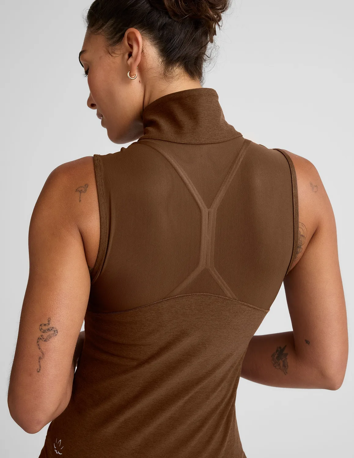 Beyond Yoga Venice Zip-Front Vest träningsväst bold mocha heather