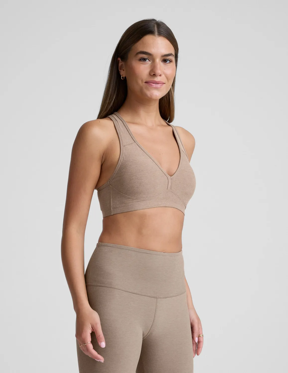 Beyond Yoga Spacedye Lift Your Spirits sport-bh Birch Heather vadderad