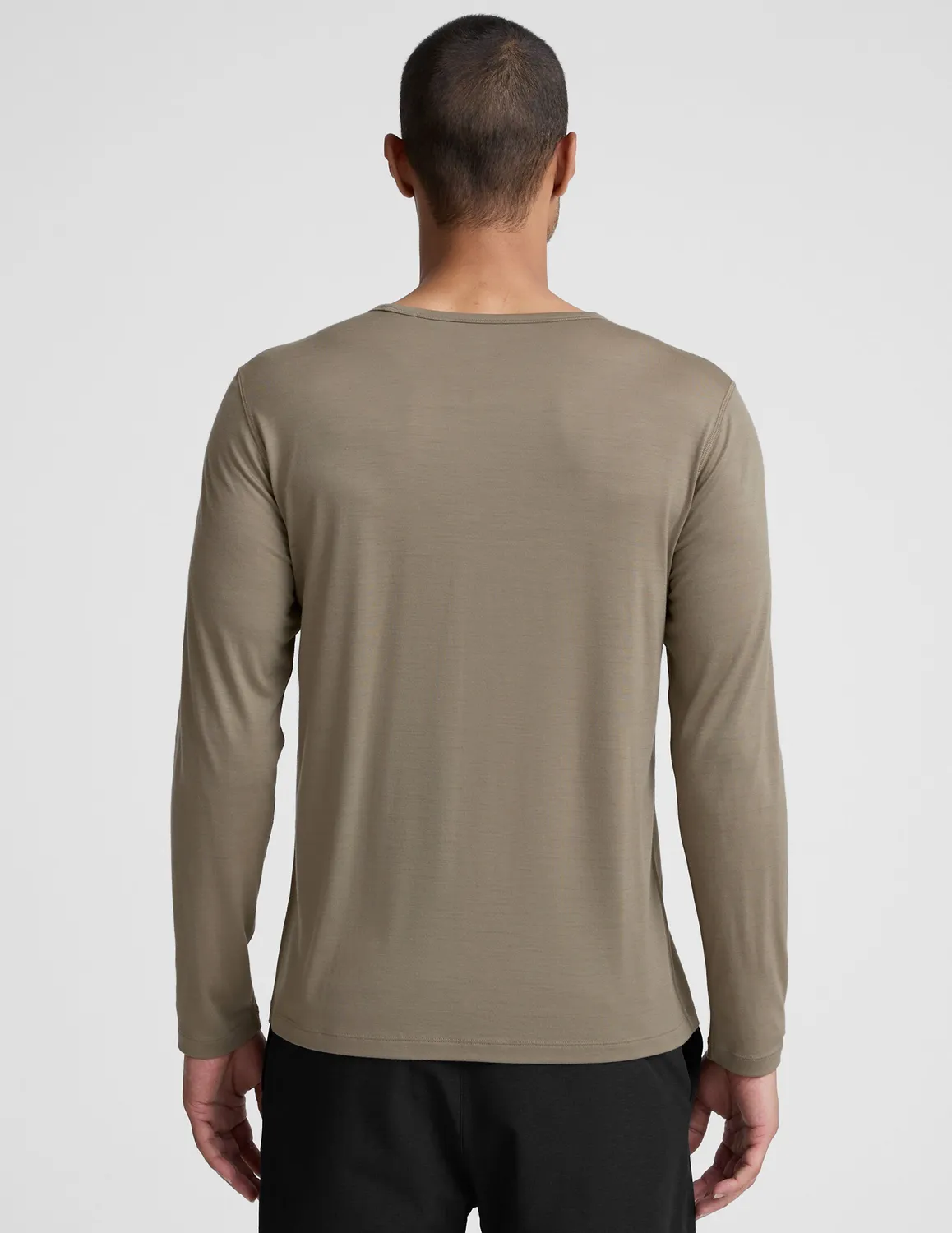 Beyond Yoga Merino Wool Men's Long Sleeve Crew tröja Mushroom