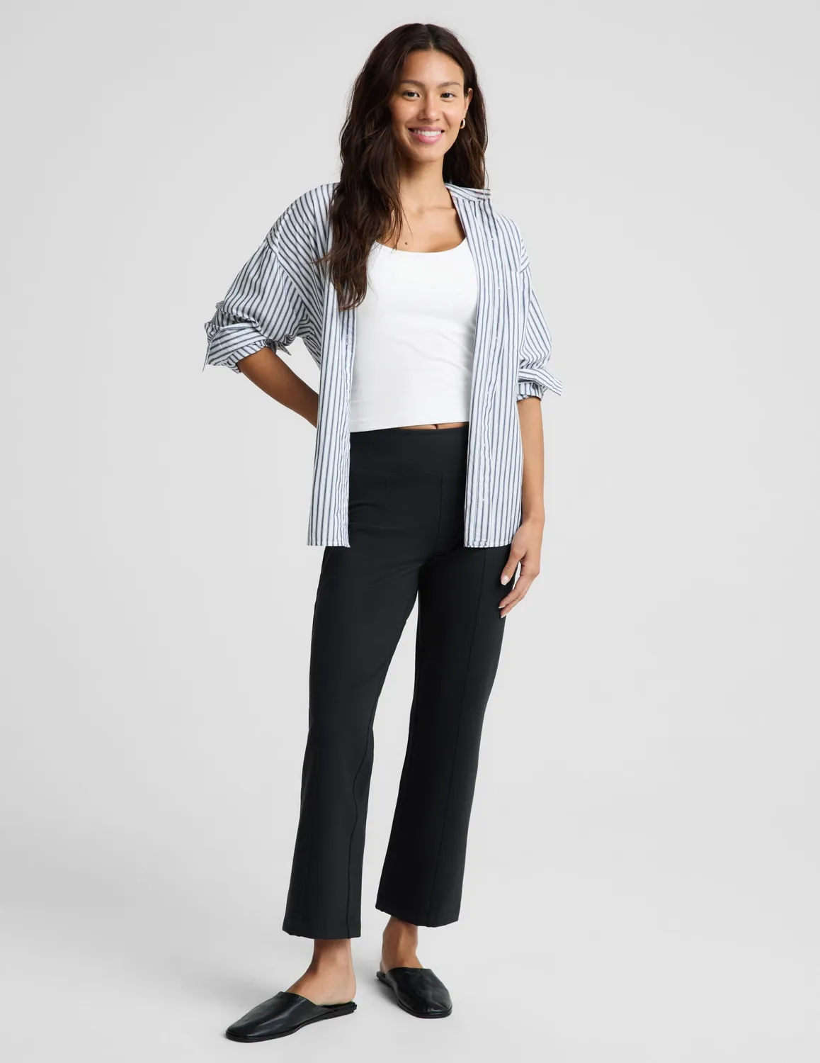 Beyond Yoga Ponte Kick Flare Pant byxor svart utsvängd