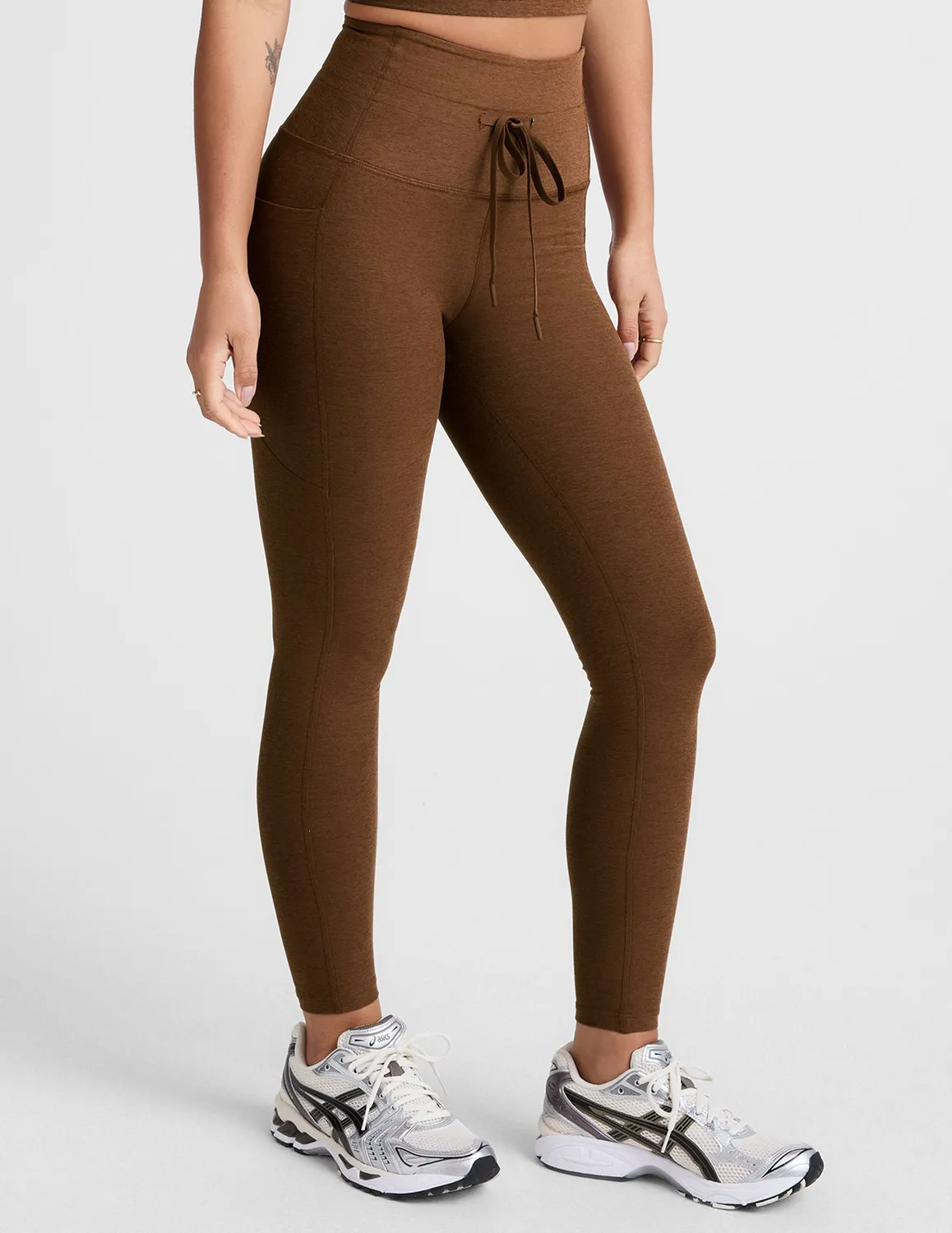 Beyond Yoga Spacedye Go Pocket Midi leggings brun melerad