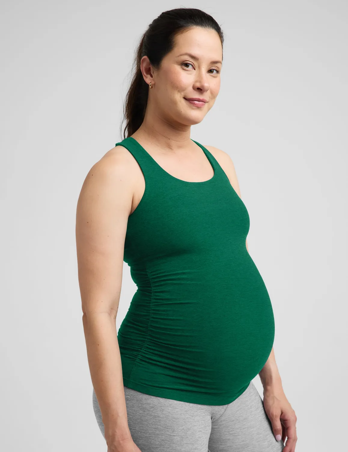 Beyond Yoga Spacedye Bases Covered Maternity Tank linne Legacy Pine Heather gravid