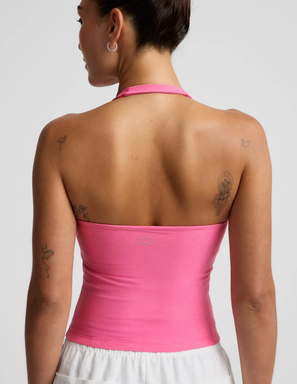 Beyond Yoga Spacedye Square Halter Tank linne Luscious Pink med bh