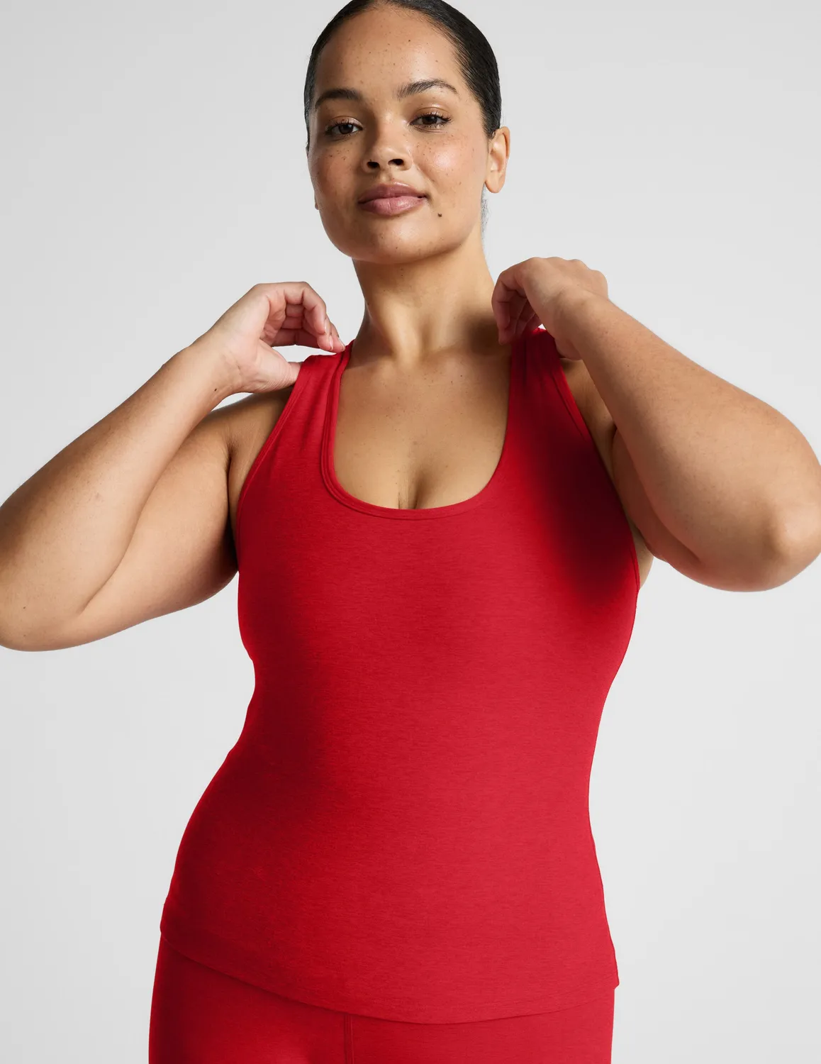 Beyond Yoga Spacedye Step Up Racerback träningslinne Chili Red
