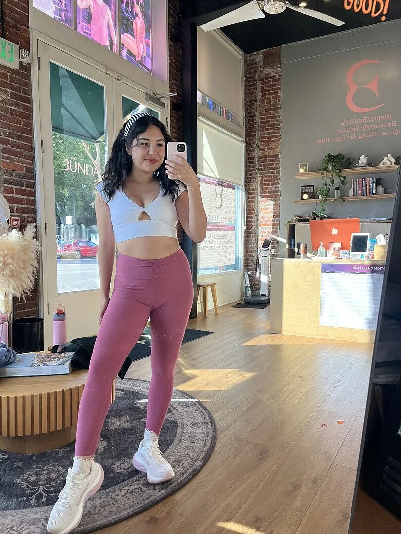 Beyond Yoga Spacedye Centered Midi Legging träningstights Holly Red mjuk