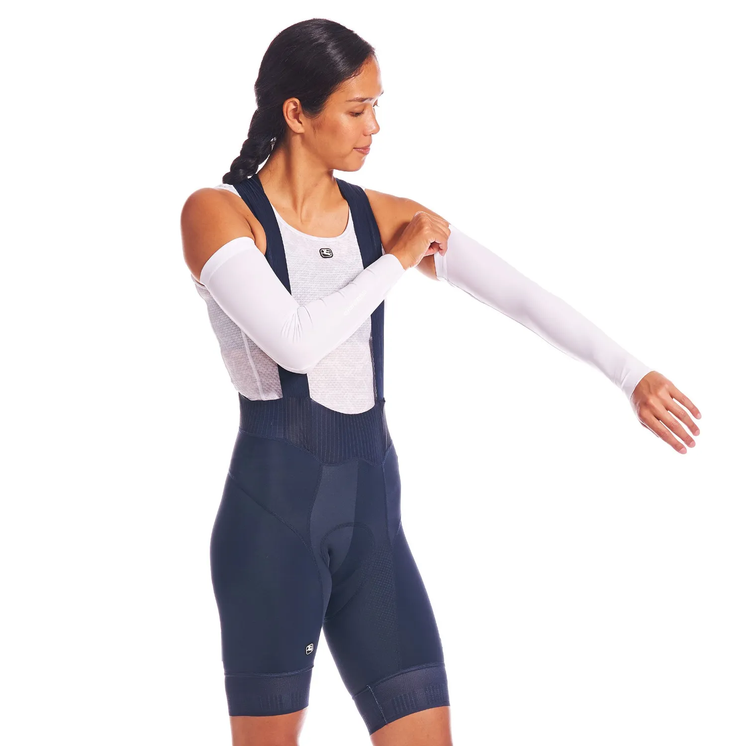 Giordana Sun Sleeves armvärmare vit UPF 50+
