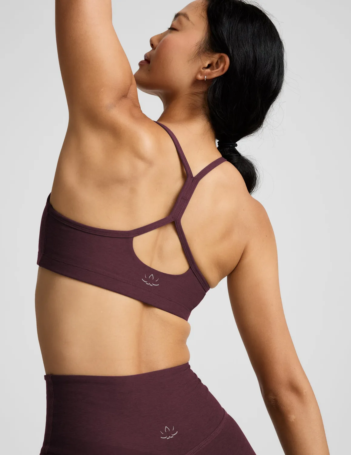 Beyond Yoga Spacedye Slim Racerback sportbh Cabernet Heather medium
