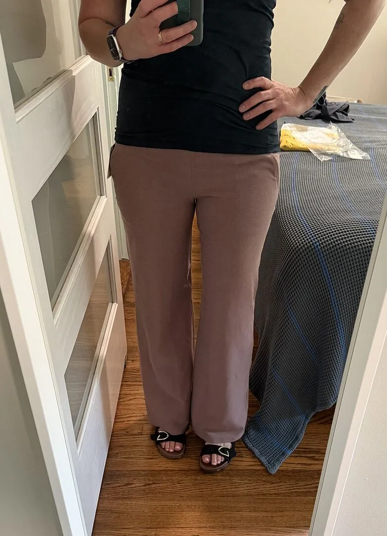 Beyond Yoga Spacedye Laid Back Wide Leg Pant 29" träningsbyxor Burgundy vida