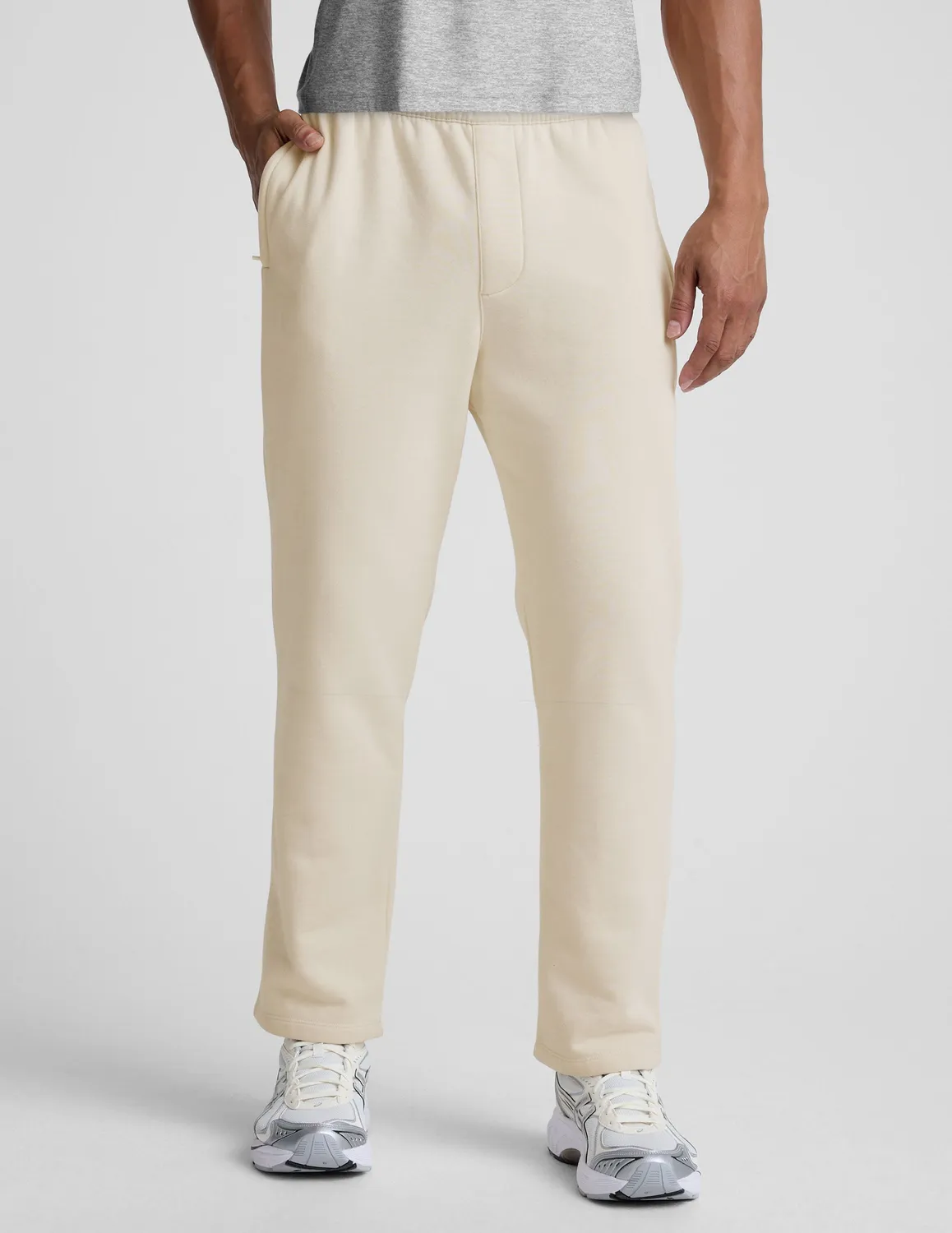 Beyond Yoga LuxeFleece Straight Leg Men's Pant herrbyxor Bone