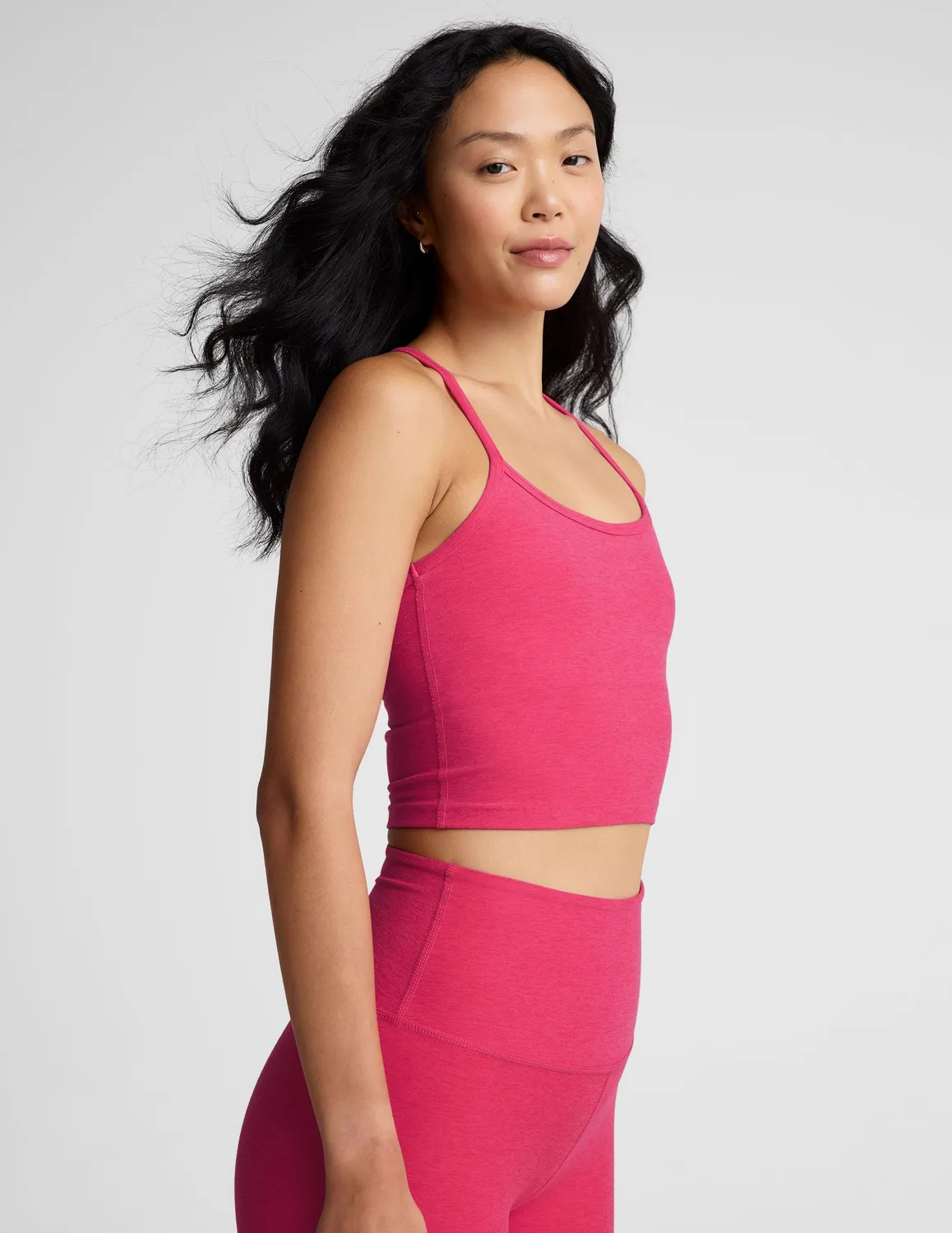 Beyond Yoga Spacedye Slim Racerback Cropped Tank linne Vivid Pink