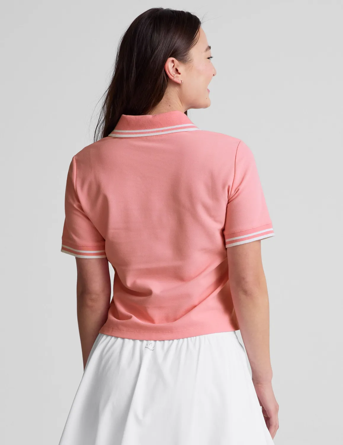 Beyond Yoga Country Club Polo t-shirt Pink Play figurnära