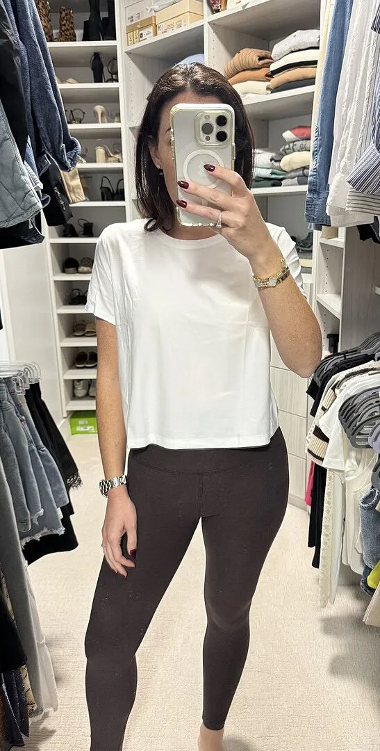 Beyond Yoga Featherweight Supreme Cropped topp True Gray Heather lätt