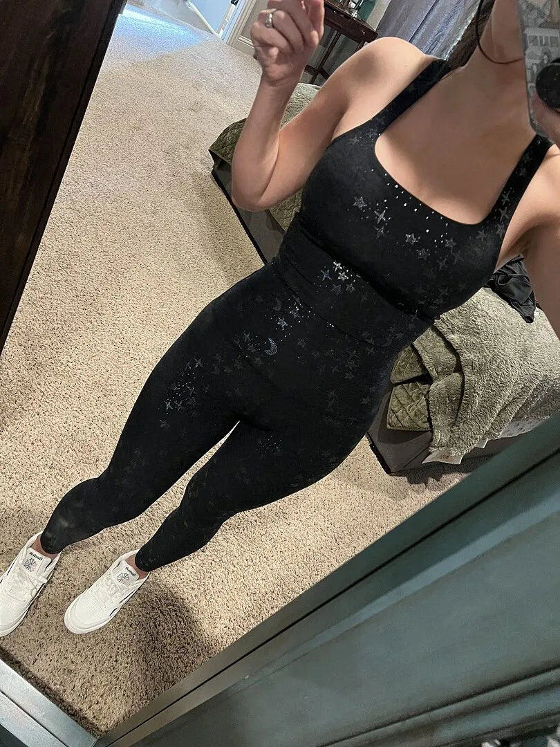 Beyond Yoga Spacedye Centered Midi Legging träningstights Holly Red mjuk