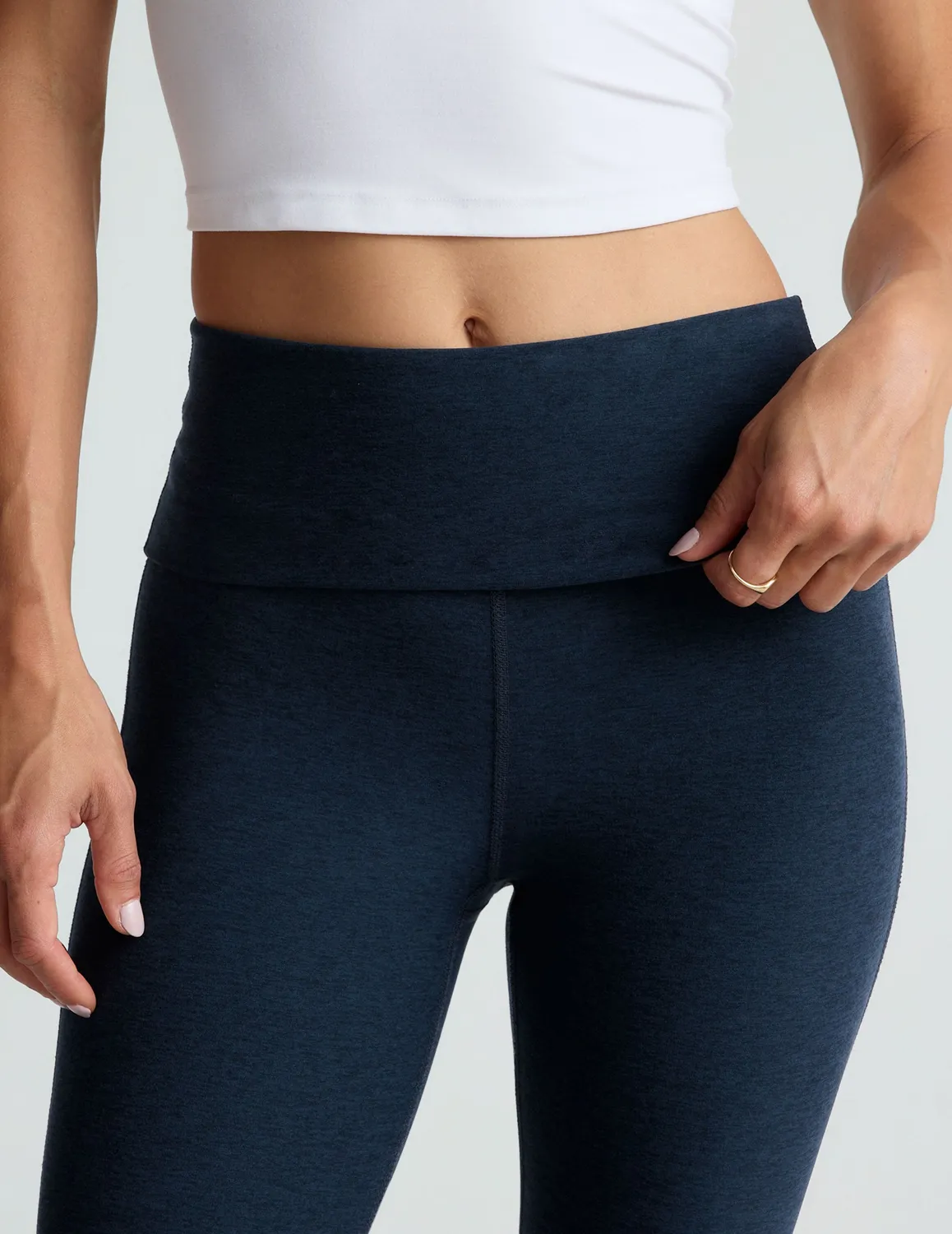 Beyond Yoga Spacedye Foldover Bootcut Pant byxor Nocturnal Navy