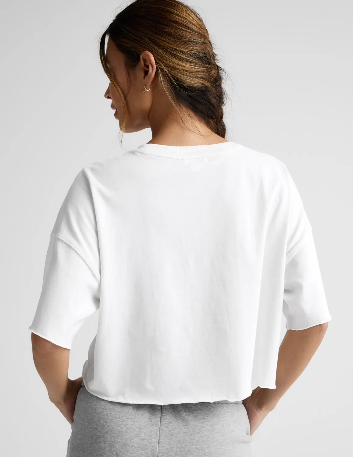 Beyond Yoga SoftKnit Better Than Ever Cropped t-shirt vit bomull