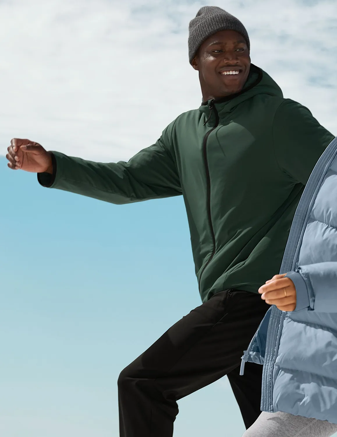 Beyond Yoga In Flight Insulated Men's Hooded Jacket jacka grön