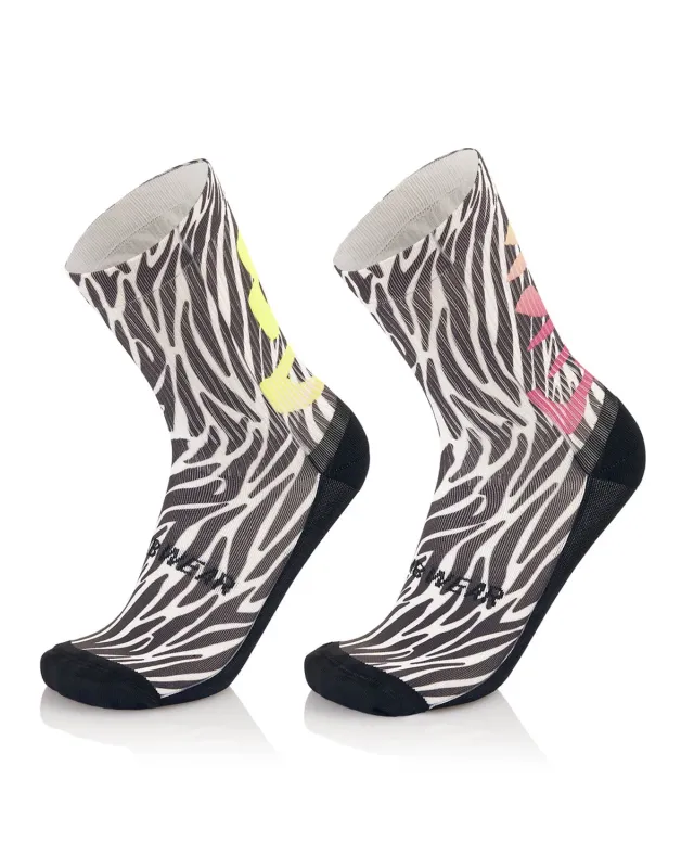 MB Wear Trail Spirit Zebra löparstrumpor L–XL kompression
