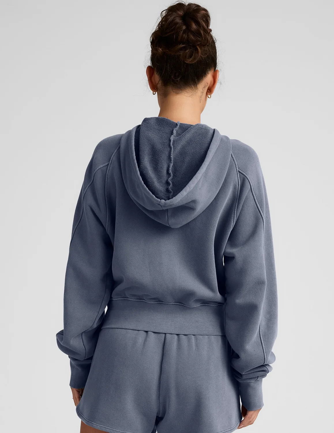 Beyond Yoga Cali Zip Up Hoodie hoodie washed blue dragkedja