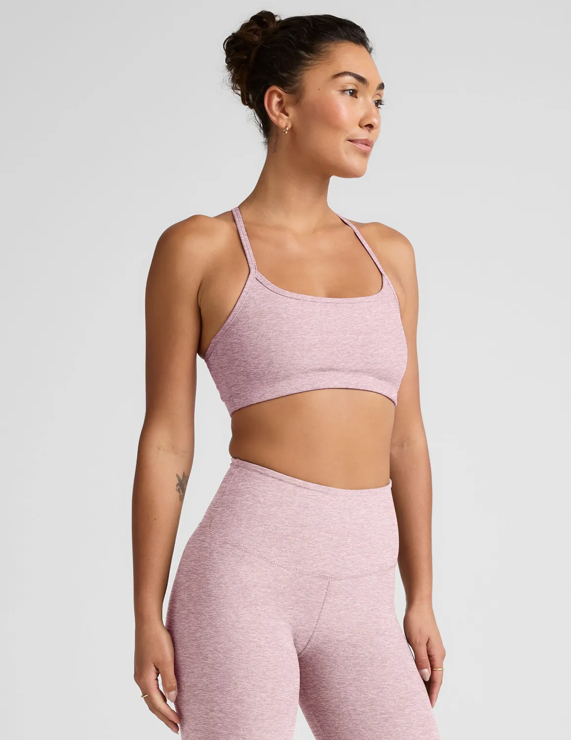 Beyond Yoga Spacedye Slim Racerback sportbh Blush Blooms ljusrosa