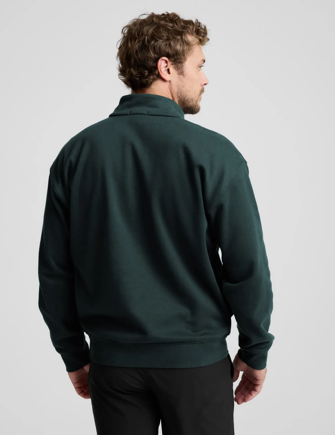 Beyond Yoga LuxeFleece Half Zip pullover Cypress Green unisex