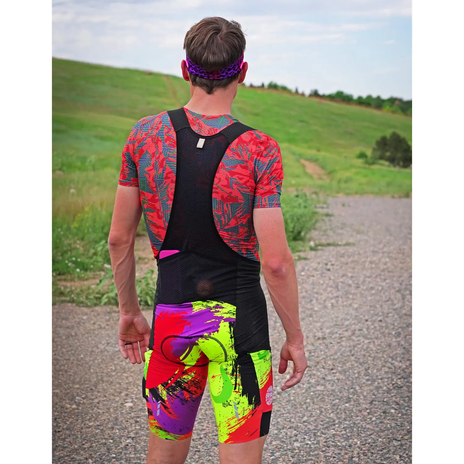 Giordana Beyond Gravel TGIF bibshorts grey scribble cargo