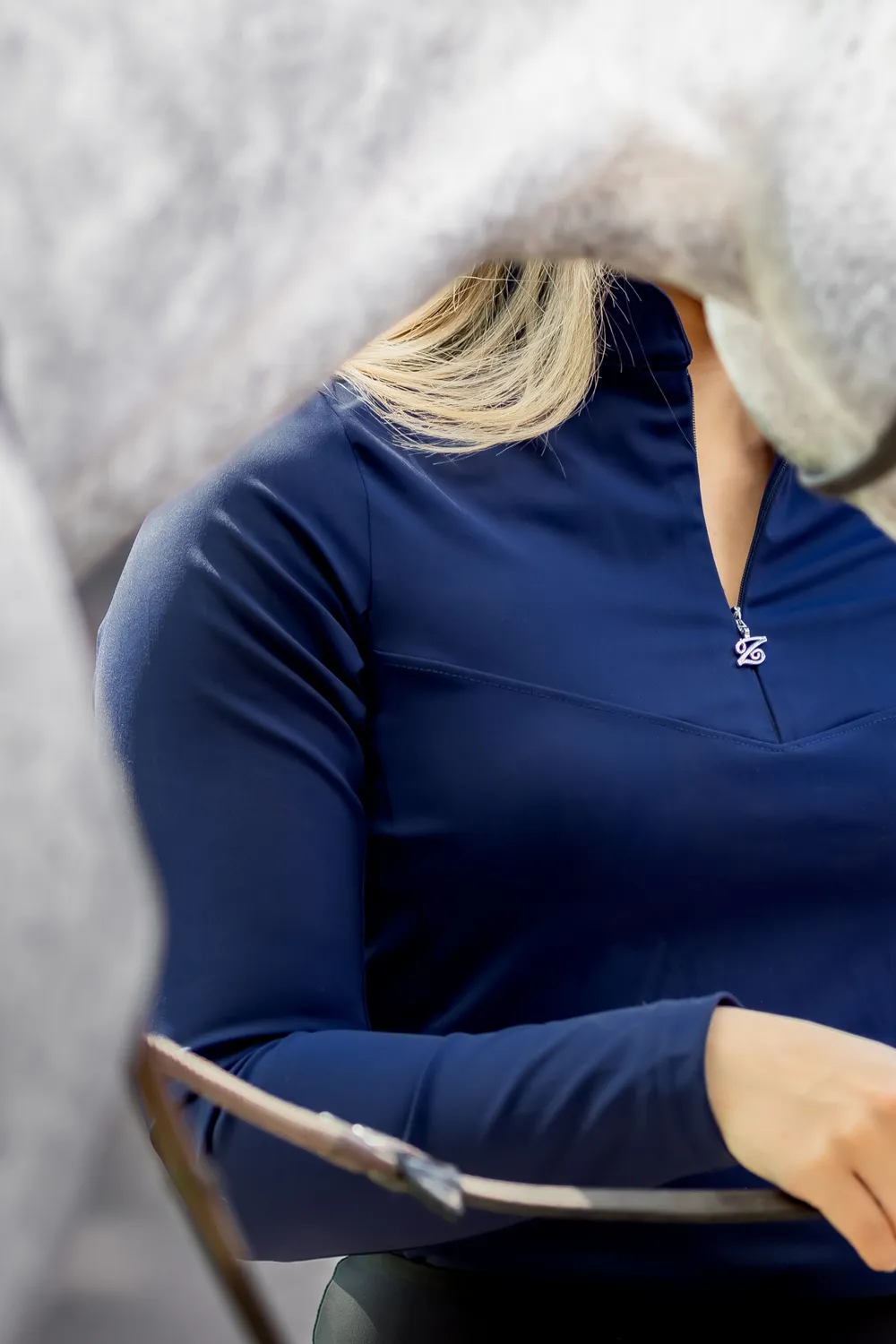 ZacZess Hagen Blue Top ridtröja blå dragkedja