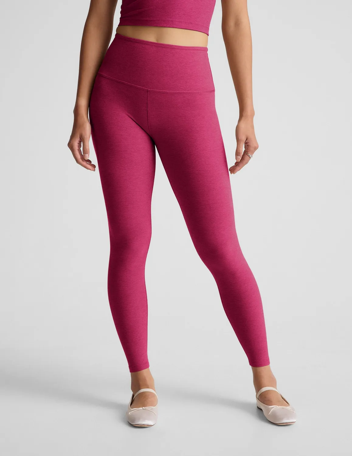Beyond Yoga Spacedye Caught In The Midi High Waisted leggings Sangria Heather mjuk
