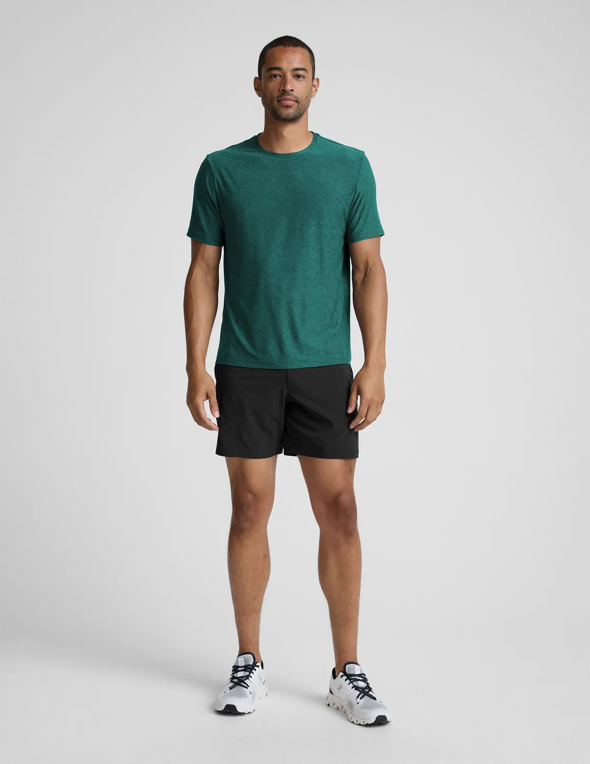 Beyond Yoga Always Beyond Men's Crew Tee 2.0 t-shirt Teal Sea Heather melerad