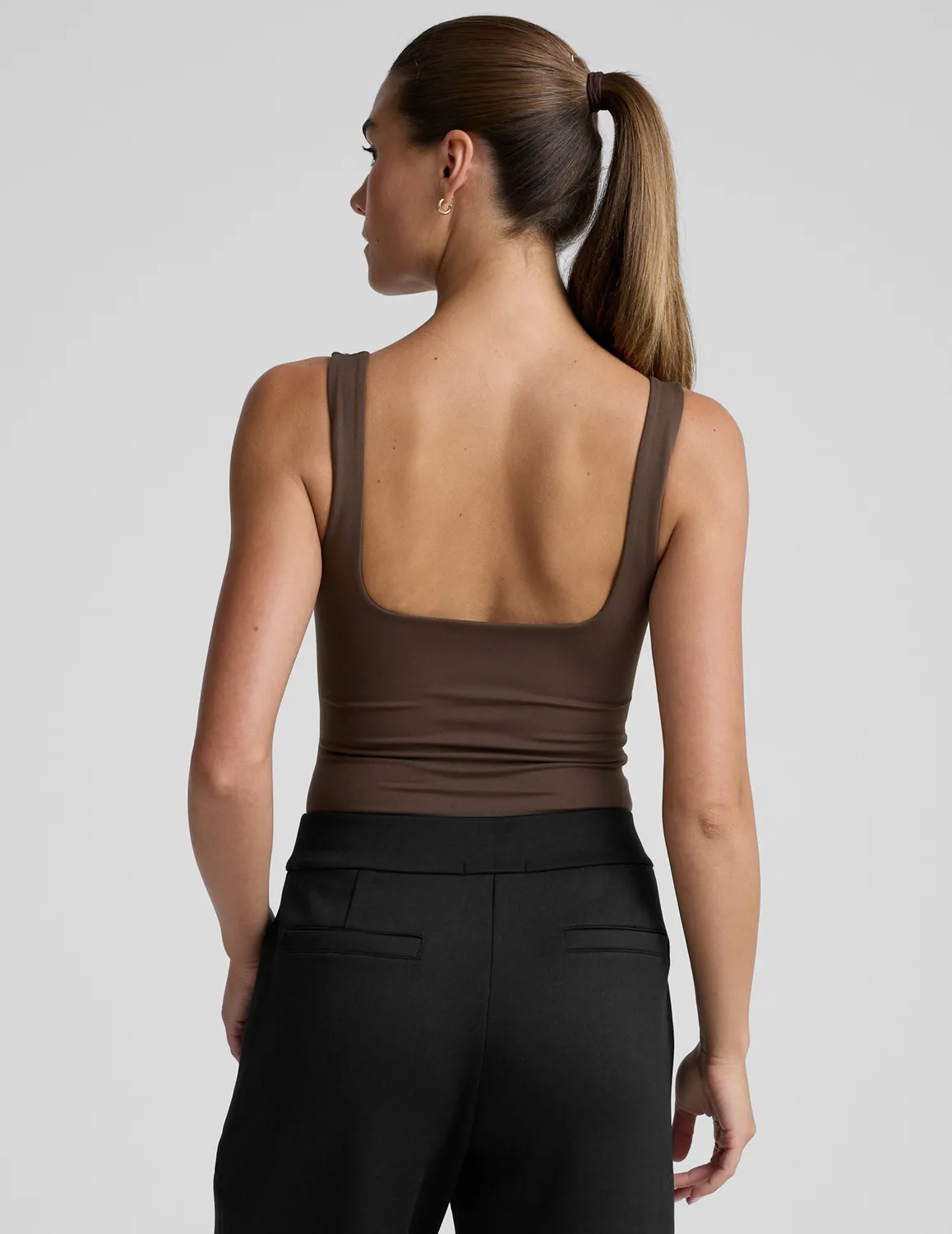 Beyond Yoga Base Tank Bodysuit bodysuit mörkbrun tight