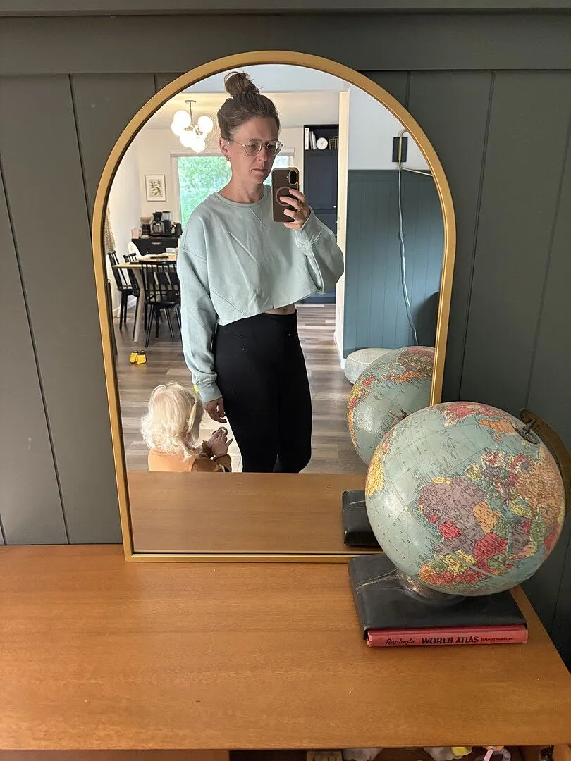 Beyond Yoga LuxeFleece Cropped sweatshirt Marine Blue blå