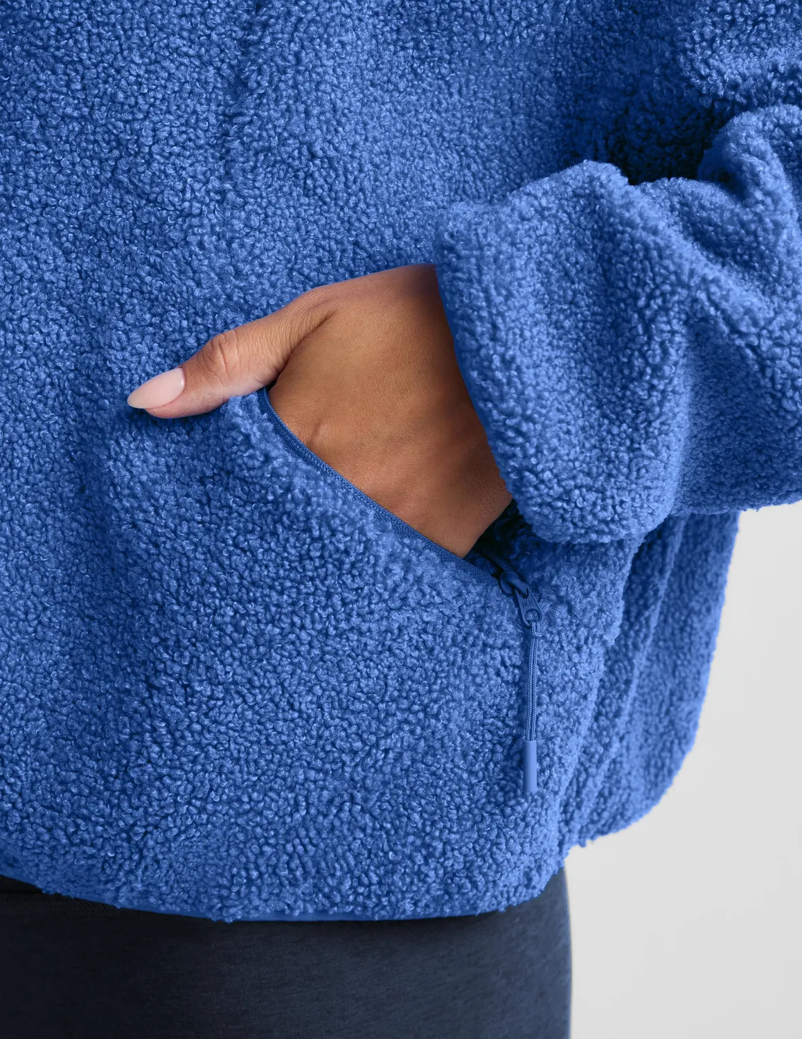 Beyond Yoga Unity Zip Jacket fleecetröja Mineral Blue blå