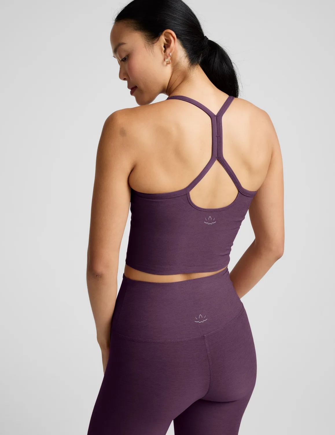Beyond Yoga Spacedye Slim Racerback Cropped Tank topp Blackberry