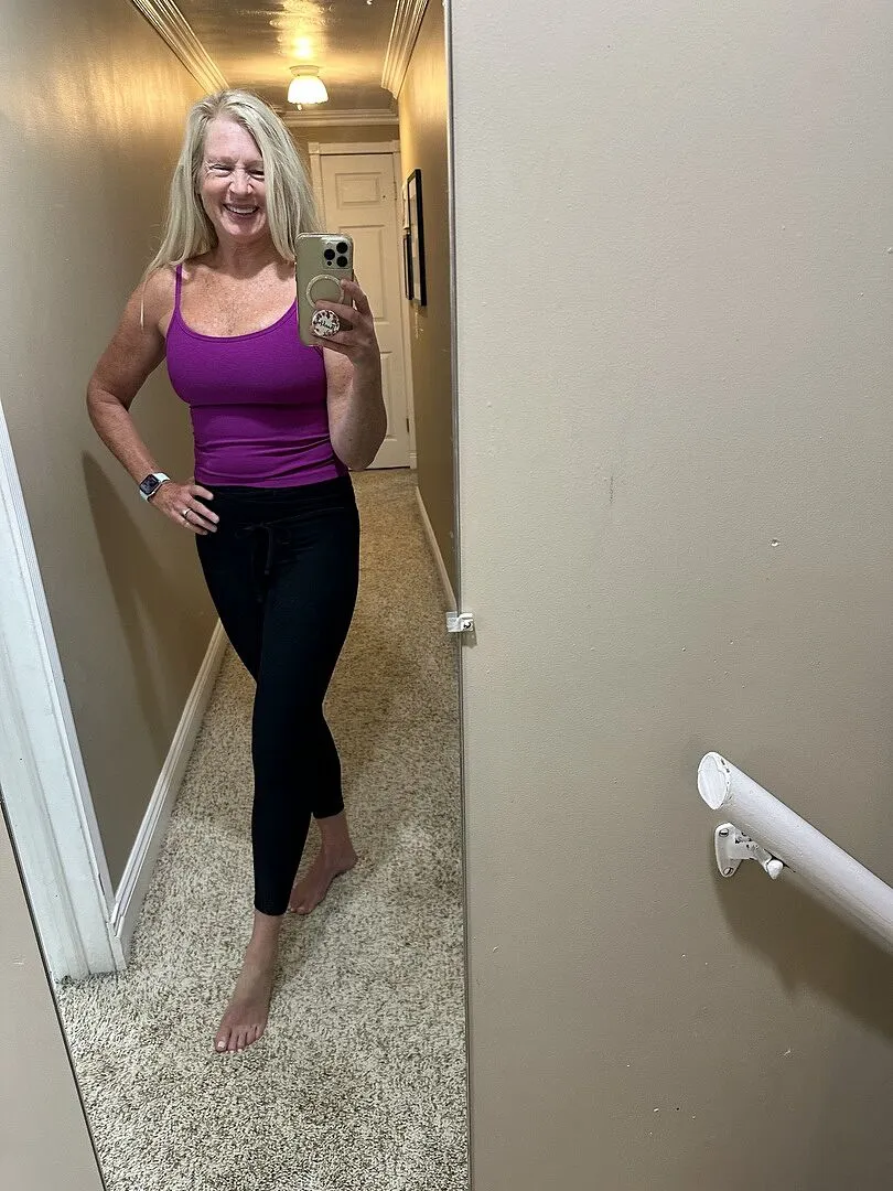 Beyond Yoga Spacedye Forever Tank linne Cloud White tight