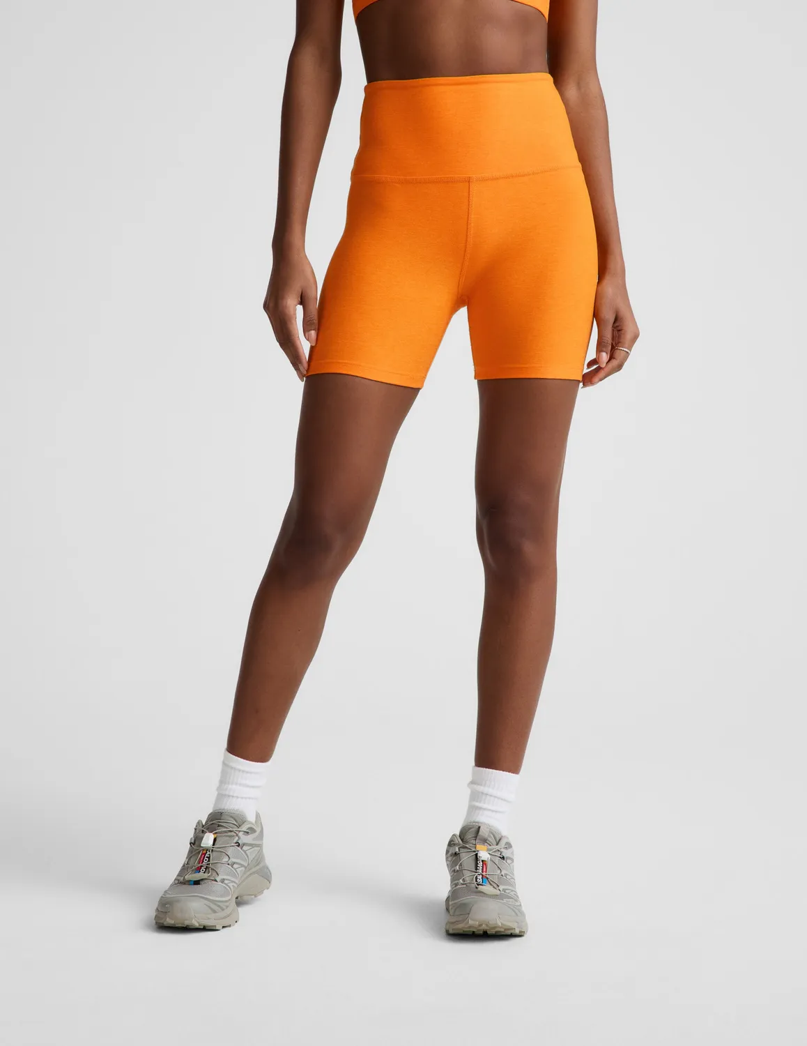 Beyond Yoga Spacedye Keep Pace 5" träningsshorts Bright Citrus orange